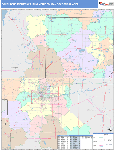 South Bend-Mishawaka Metro Area Wall Map Color Cast Style